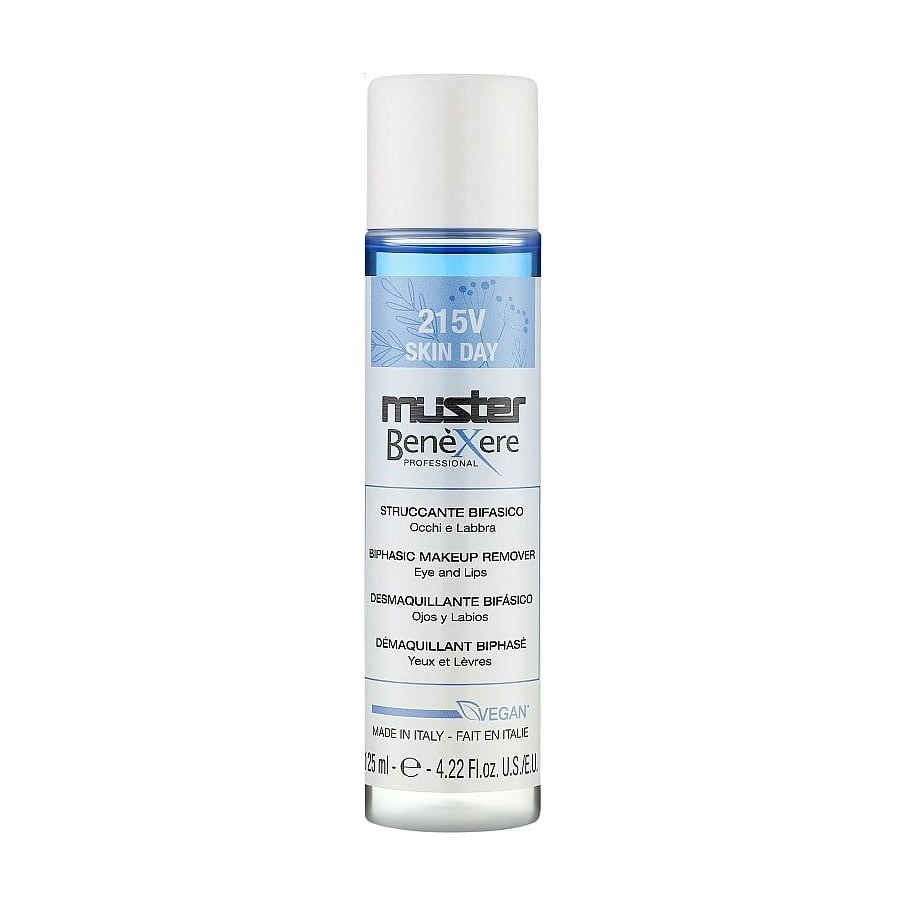 Двофазний засіб для зняття макіяжу з очей та губ Muster Benexere Professional 215V Skin Day Biphasic Makeup Remover, 125 мл